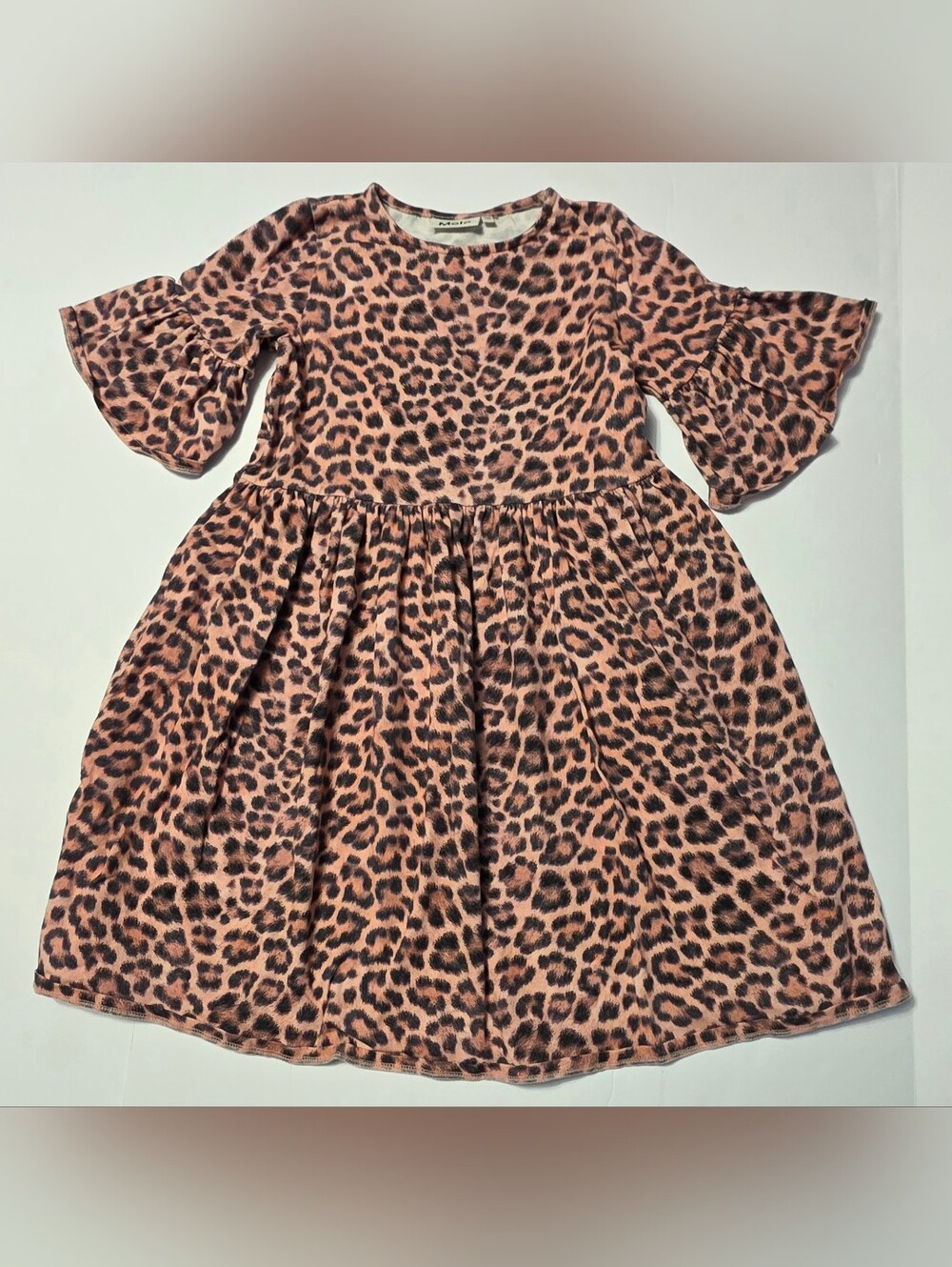 MOLO Girls' Leopard Print Bell-Sleeve Dress